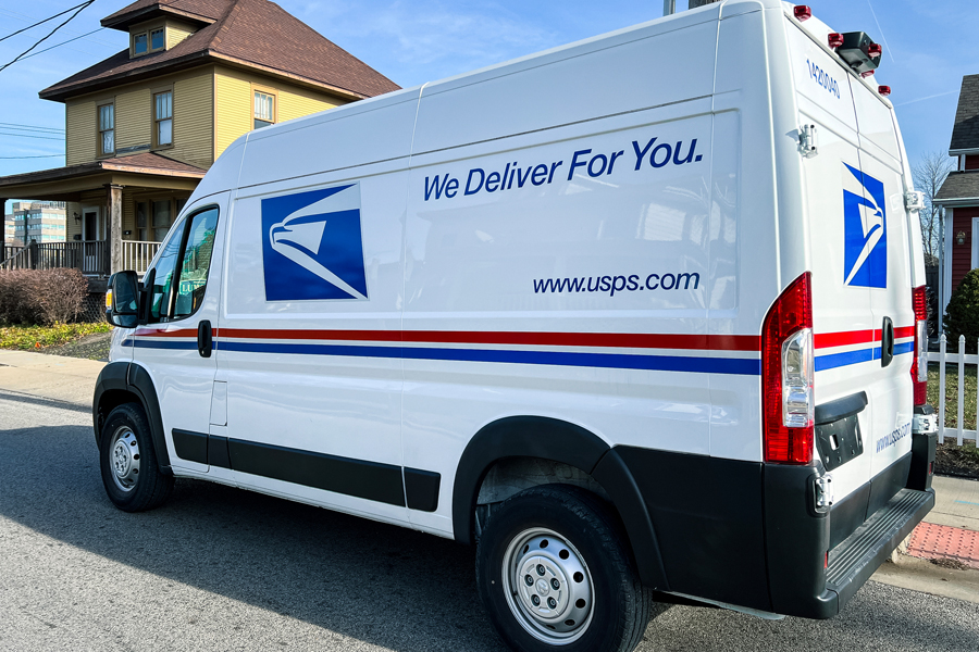 A USPS delivery van