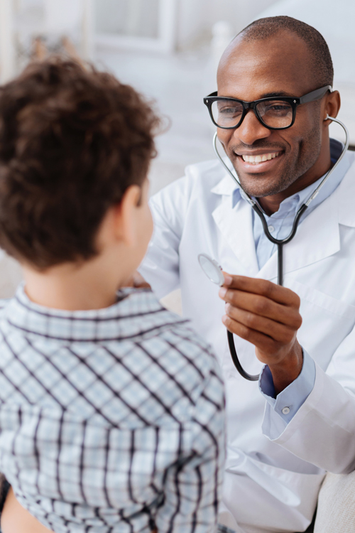 A doctor examining a patient