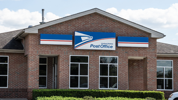 The exterior of a U.S. Post Office