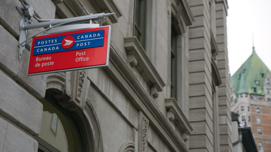 A sign outside a Canada Post Office