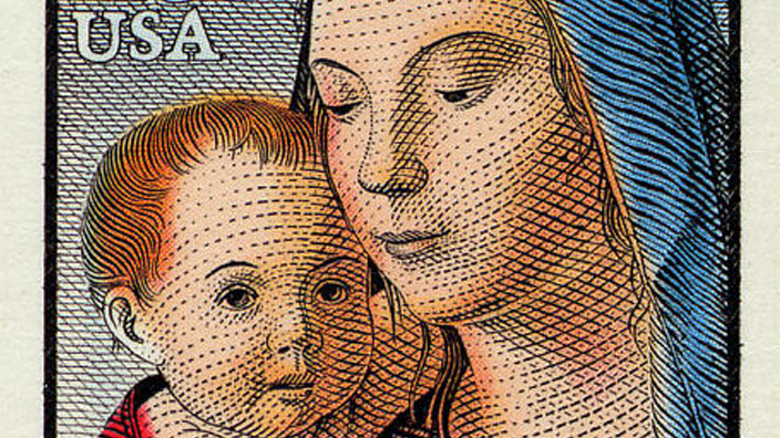 The 1990 Madonna and Child stamp