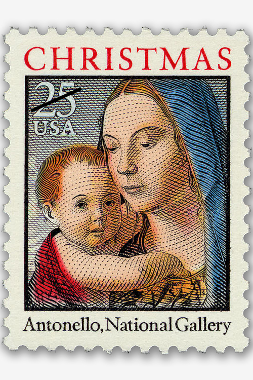 The 1990 Madonna and Child stamp