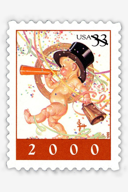 USPS released a Baby New Year stamp in 1999 to mark the arrival of the 21st century.