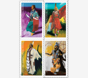 Powwows: Celebrating Native American Culture, will feature original paintings of four powwow dancers performing their craft against brightly colored backgrounds that highlight each dancer’s movement and traditional dress.