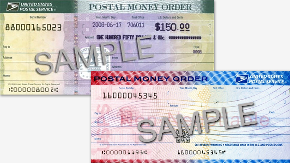 Images of two money orders