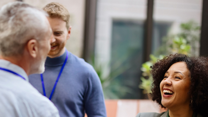 People talking in a professional setting