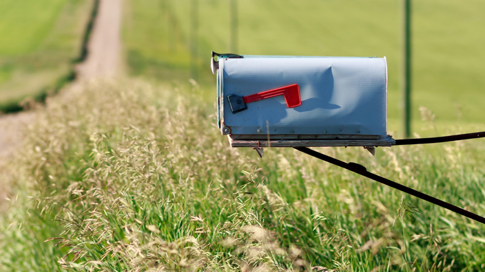 A mailbox on a country road