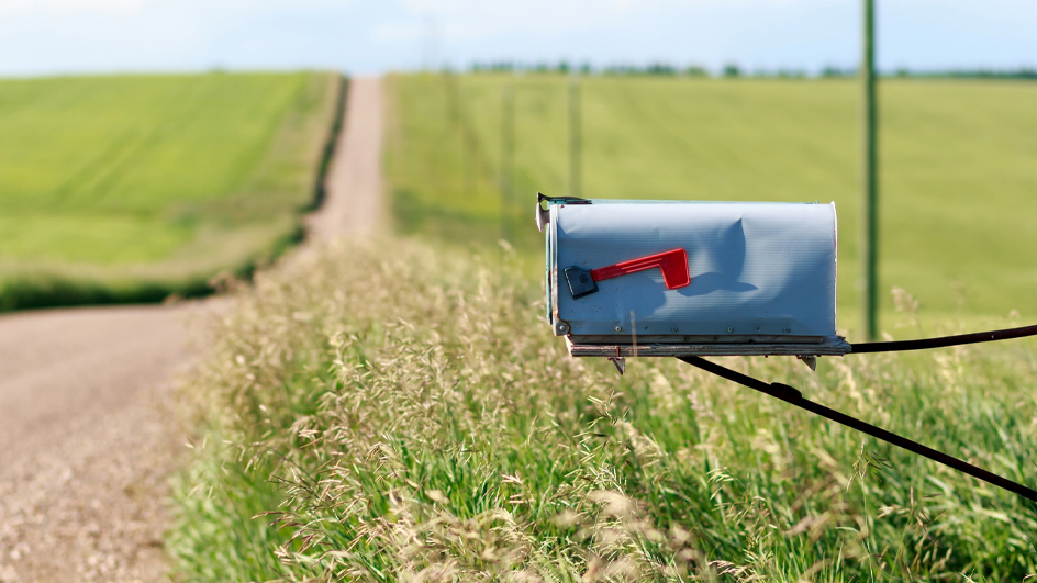 A mailbox on a country road