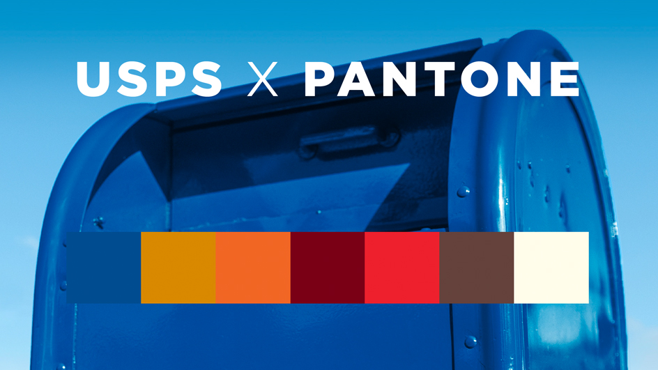 An image of a blue collection box with a series of colors superimposed over it