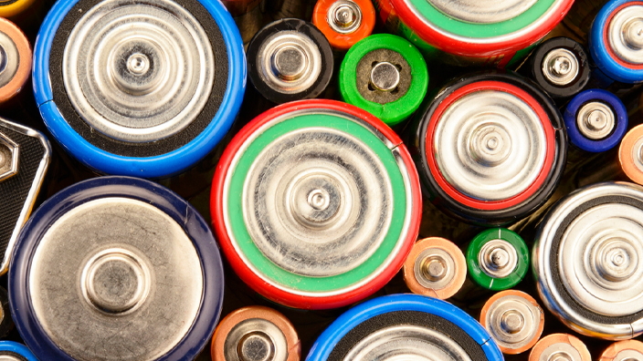 A collection of used batteries