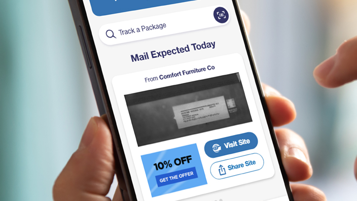An image of the USPS Informed Delivery app home screen.