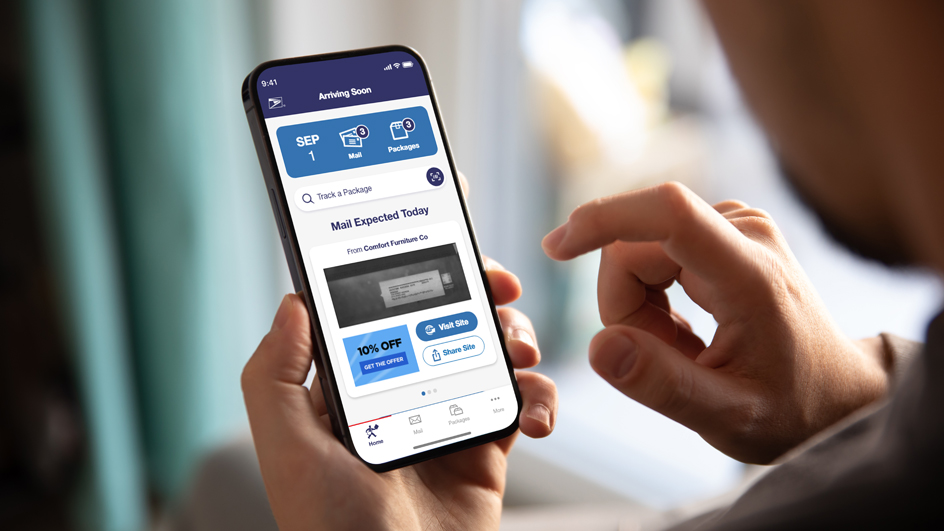 An image of the USPS Informed Delivery app home screen.