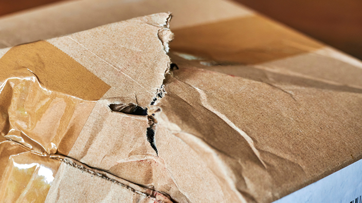 A package that is torn open