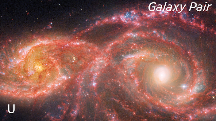 Two USPS stamps with images from outer space