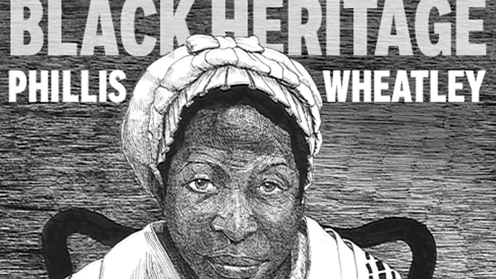 A black-and-white postage stamp that depicts a woman seated at a desk, writing on a piece of paper