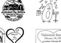 A collage of four Valentine’s Day-themed postmarks