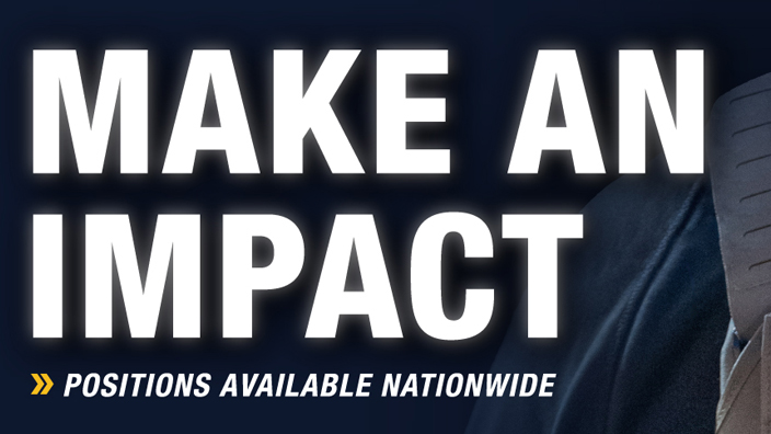 Inspection service recruitment graphic displaying a someone wearing a tactical vest and application acceptance dates