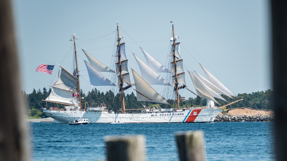 A U.S. Coast Guard ship on the water