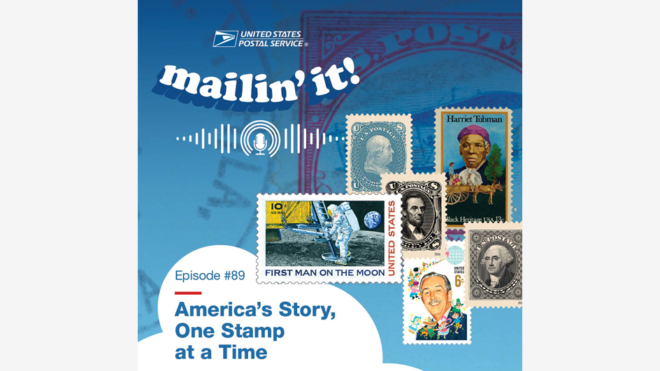 An image displaying a collage of U.S. postage stamps.