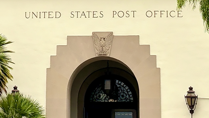 Exterior of the Hamilton Station Post Office in Palo Alto, CA
