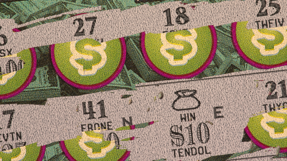 Scratched-off lottery ticket showing $10 winning prize