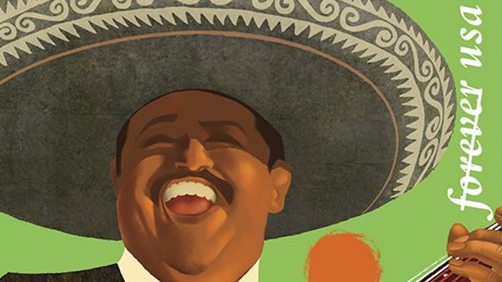 A collage of Hispanic-themed USPS stamps